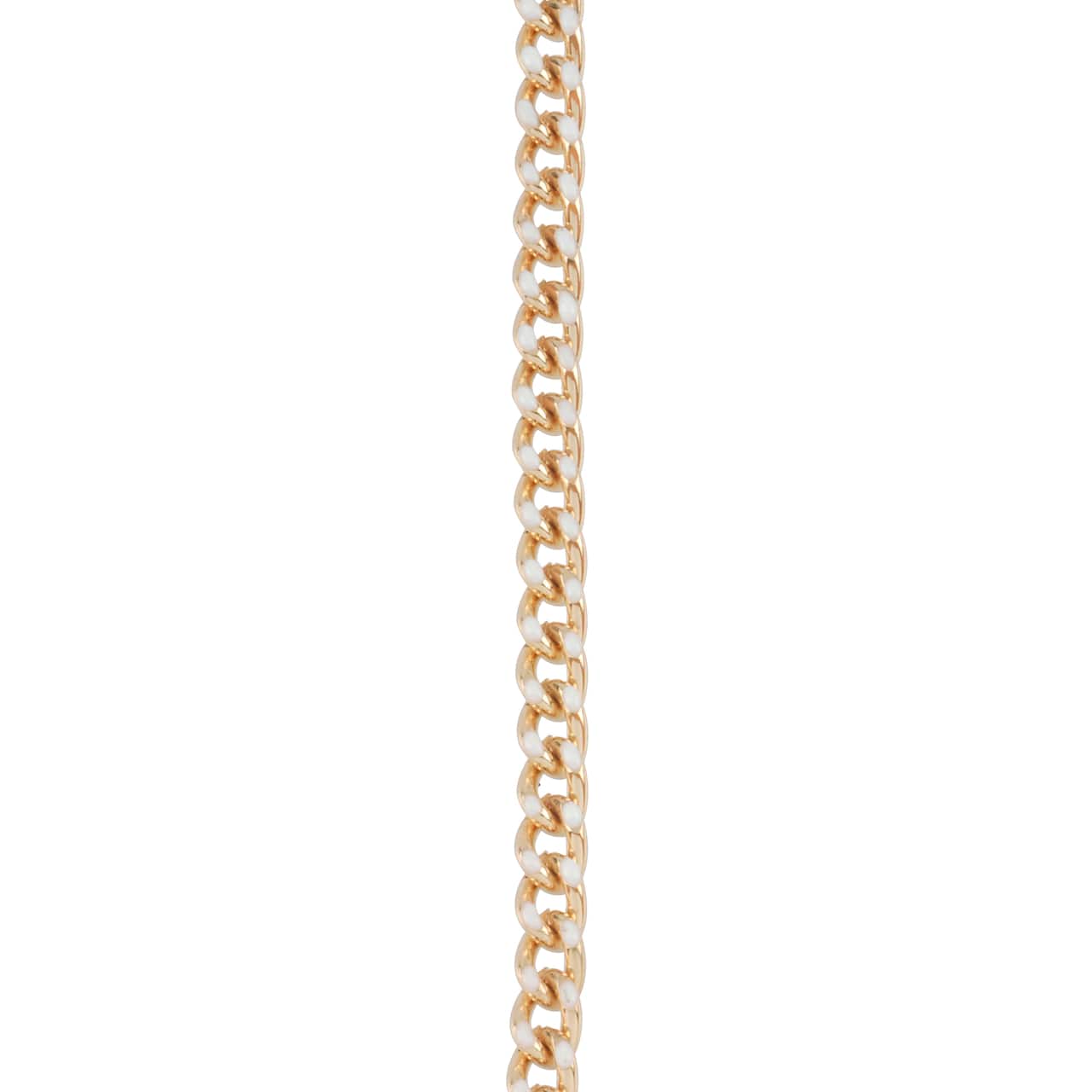 18&#x22; White &#x26; Gold Enamel Curb Chain by Bead Landing&#x2122;